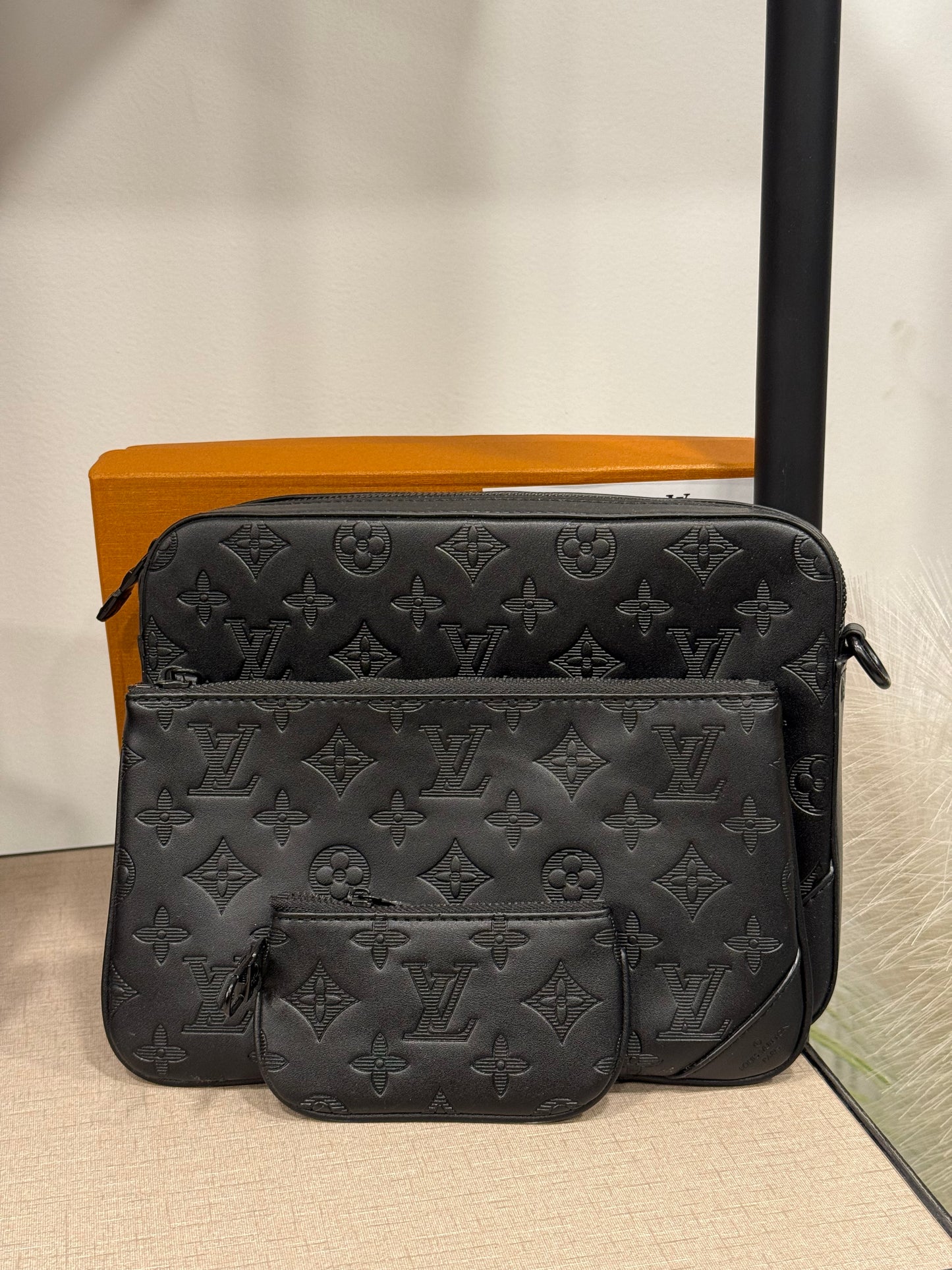 Lv emb trio bag