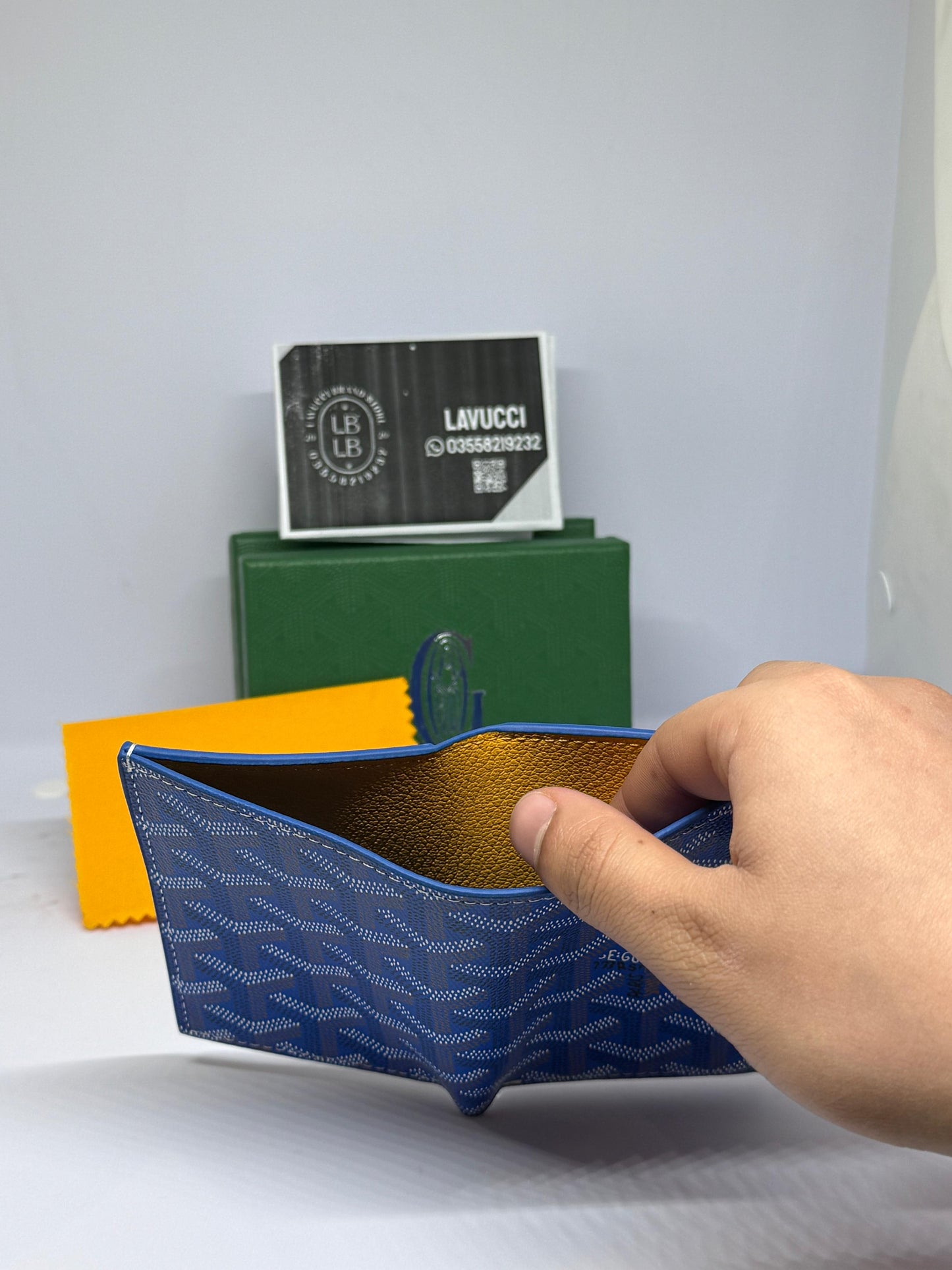Goyard smart wallet electric blue