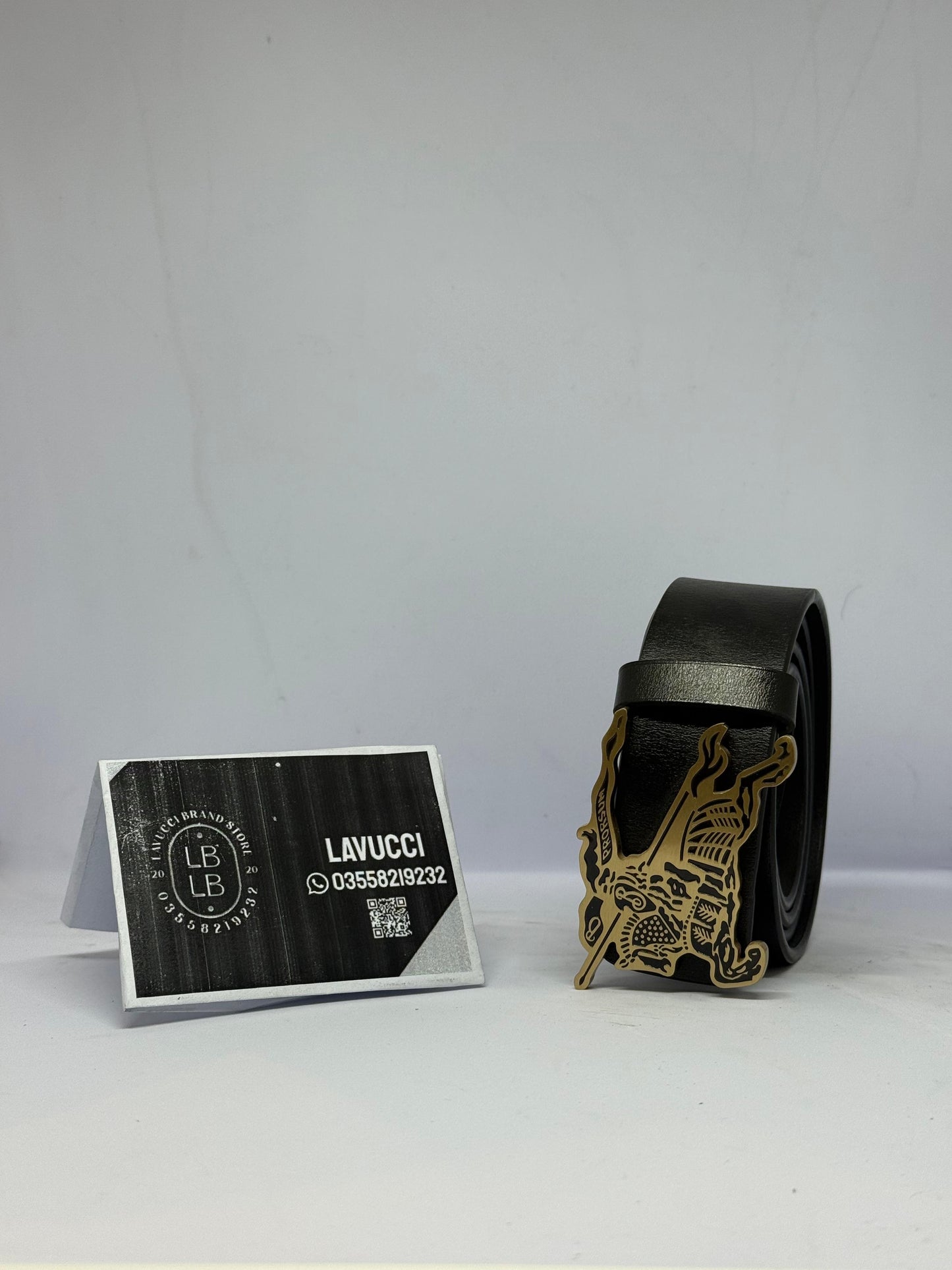 Burberry brass leather belt B1