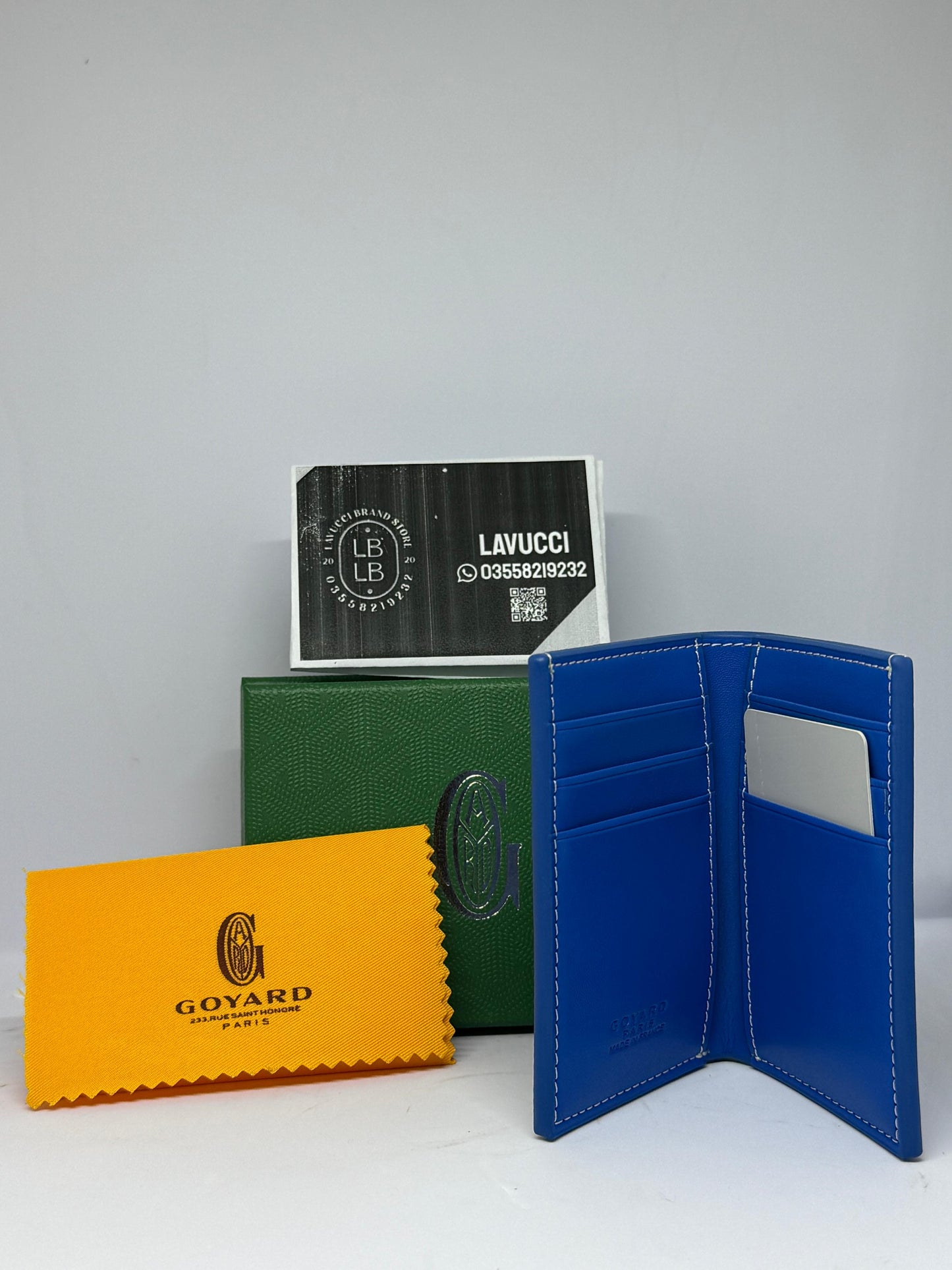 Goyard smart wallet electric blue