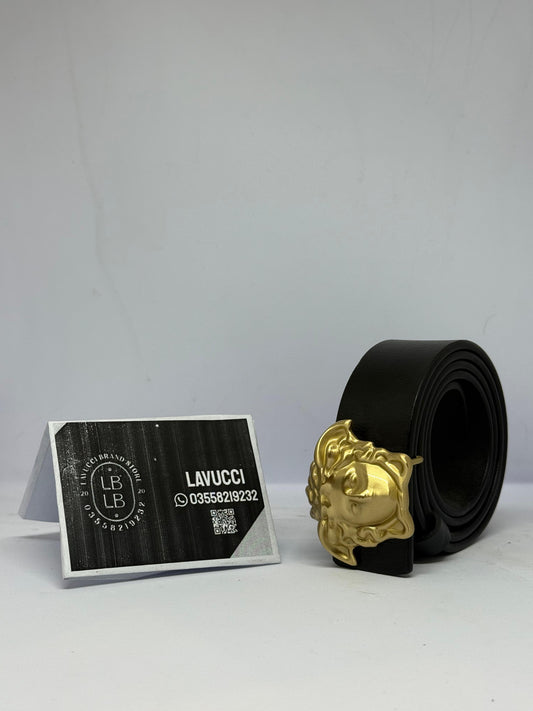 Versace brass leather belt V7