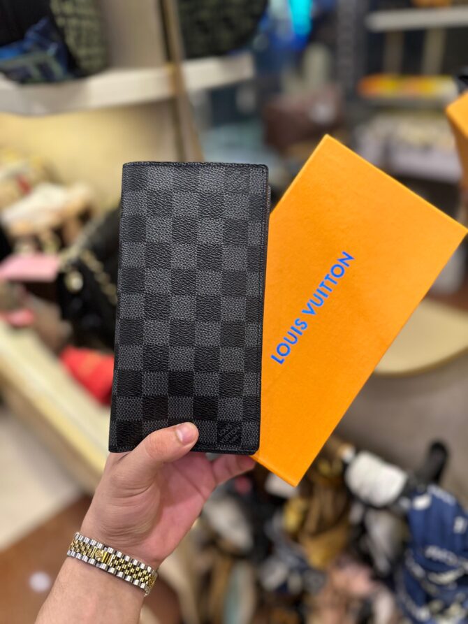 LV black check Long wallet