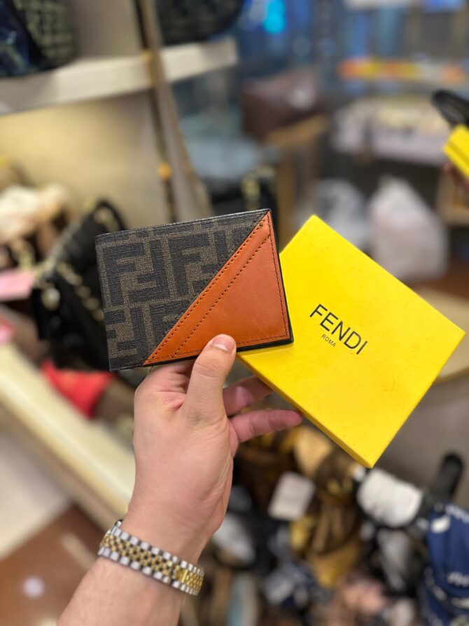 Fendi Brown Strip Wallet