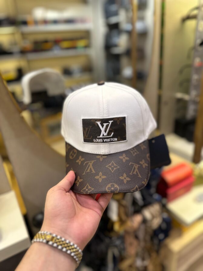 Louis Vuitton White Brown Cap