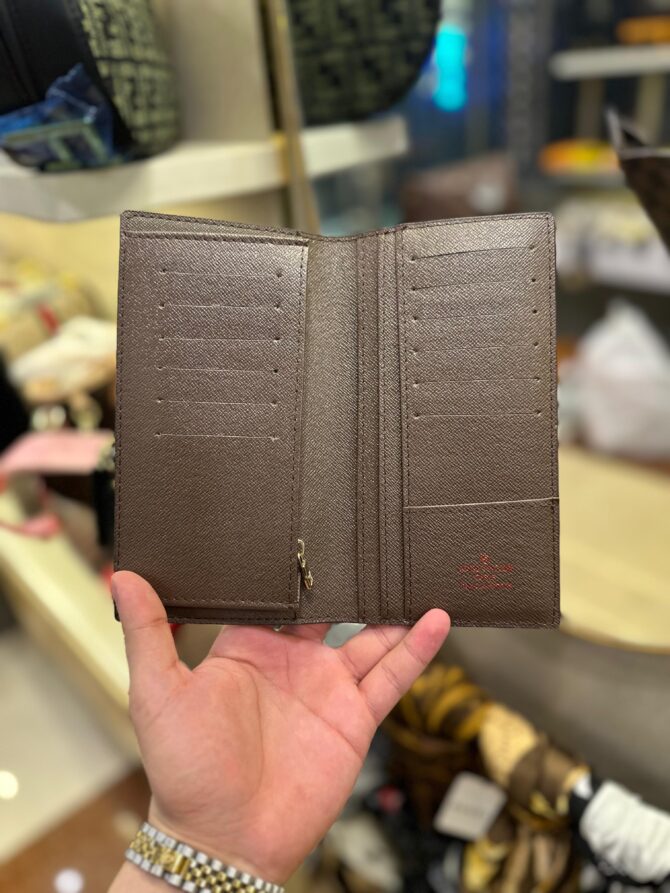 LV brown check Long wallet