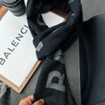 Balenciaga Black Grey Woolen Muffler