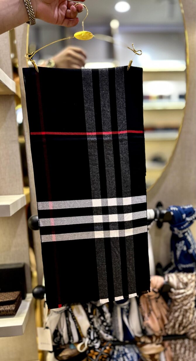 Burberry Black Strips woolen muffler