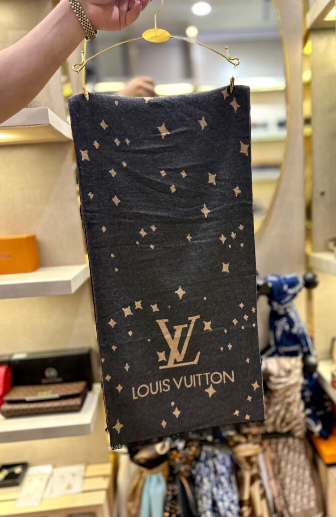 LV Grey Stars Woolen muffler