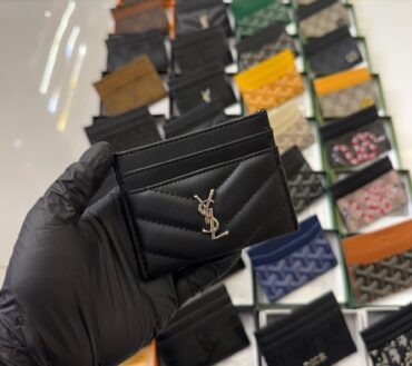 YSL Silver card holder