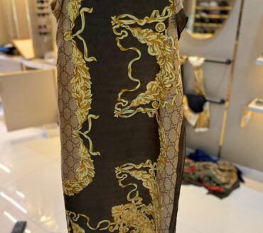 Gucci brown silk scarf