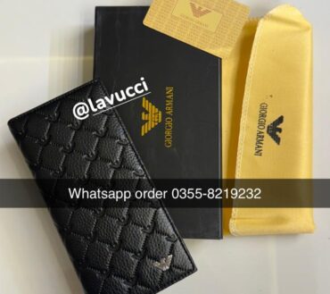 Armani 221C leather long wallet