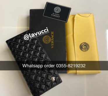 Versace 031C leather long wallet
