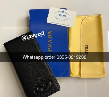 Prada leather long wallet
