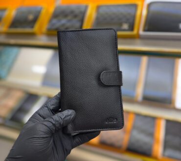 Sheep Leather button long wallet