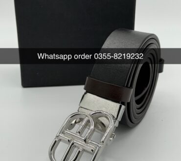 Balenciaga silver double belt
