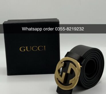 Gucci GG Brass leather belt