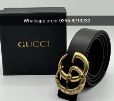 Snake Gucci brass leather belt-G1